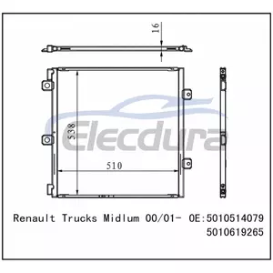 5010514079 Renault Trucks Midlum 2000-2001 A/C 콘덴서