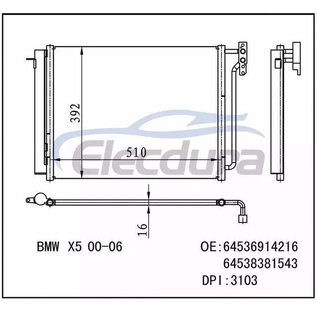 8.381.543 BMW X5 E53 2000-2006 Airco condensor