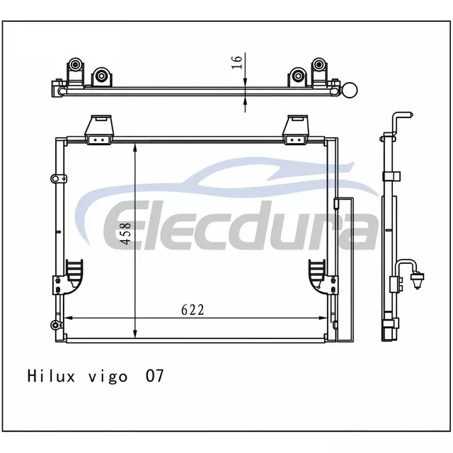 88460-0K080 Toyota Hilux Vii 픽업 2006-2008 A/C 콘덴서 어셈블리