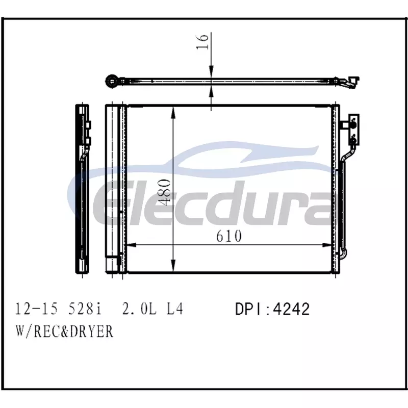 6453.7.618.770 BMW 528i (F10) 2011-2016 Kondensor AC