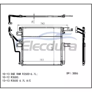 55056835AC Dodge Dge Ram R2500 2010-2013 6.7LA/C Condensator