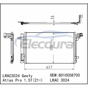 8010058700 Geely Boyue Pro 2019-2024 A/C-condensor