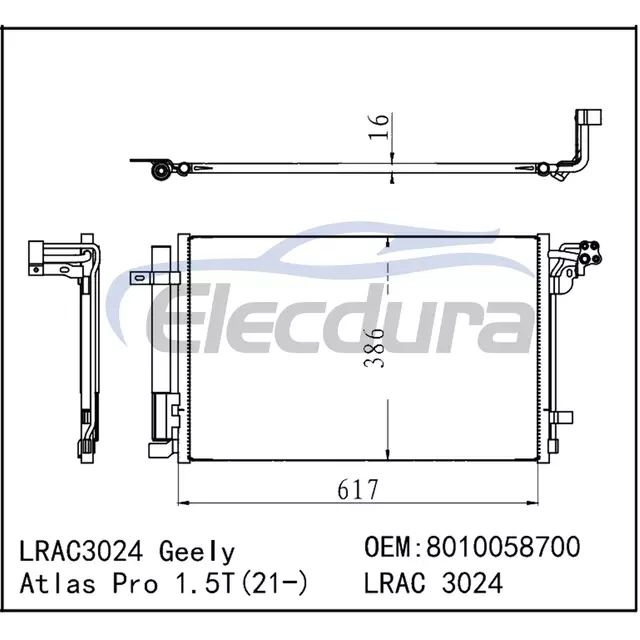 8010058700 Geely Boyue Pro 2019-2024 Condensator A/C
