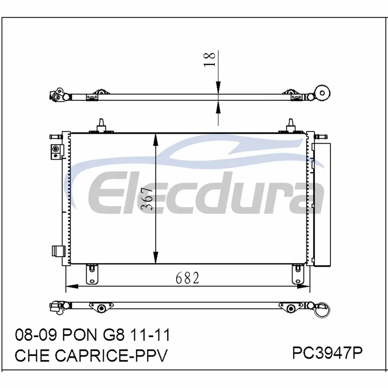 92191927Pontiac G8 2008-2009 Condenseur de climatisation