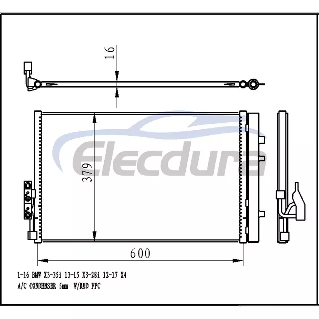 PC4127KP BMW X3 F25 2011-2018 Конденсатор кондиціонера