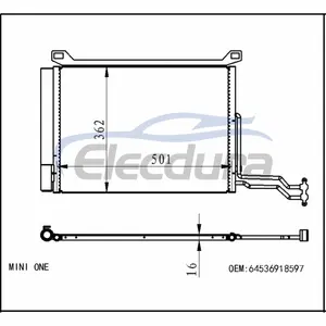 64536918597 MINI One D 2003-2006 Συμπυκνωτής A/C