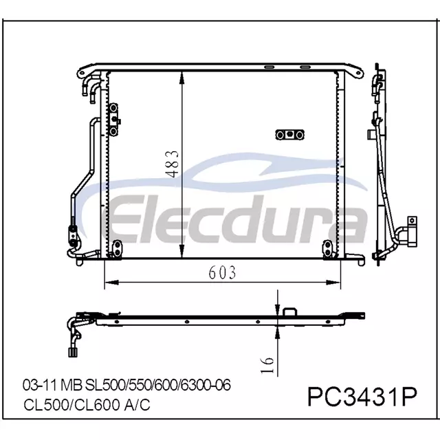 2205001054 Mitsubishi Mb Sl500 2003-2011 A/C kondensator