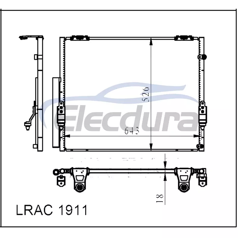 884600C100 Toyota Sequoia 2008+ Condenseur de climatisation noyau 18 mm