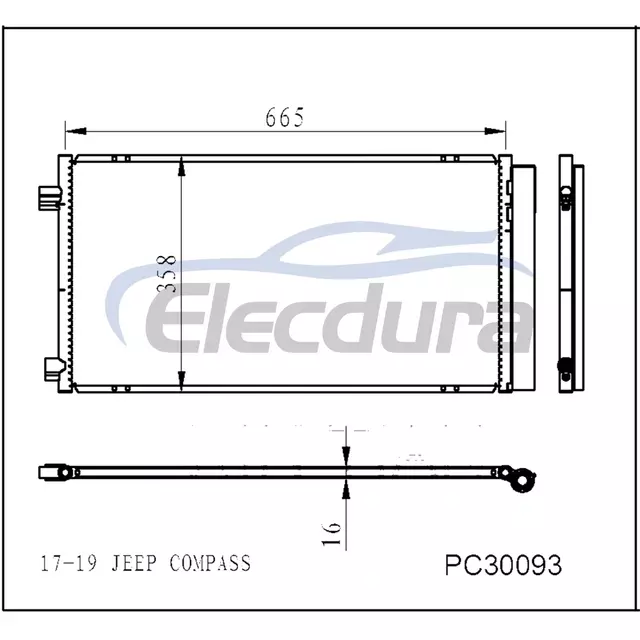 68273402AA Jeep Compass 2017–2019 A/C-Kondensator