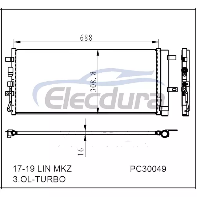 HS7Z19712A Lincoln Mkz 3 Ol 2017-2019 A/C kondenz&aacute;tor