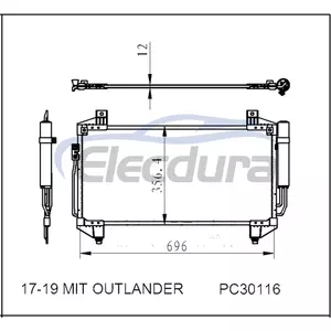 7812A218 Mitsubishi Mit Outlander 2017-2019 A/C kondensator