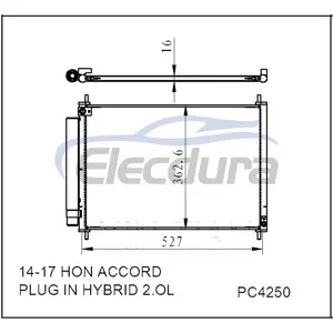 80110T3VA01 Honda Accord Plug In Hybrid 2 Ol 2014-2017 HYBRIDE airco condensor 16 mm kern