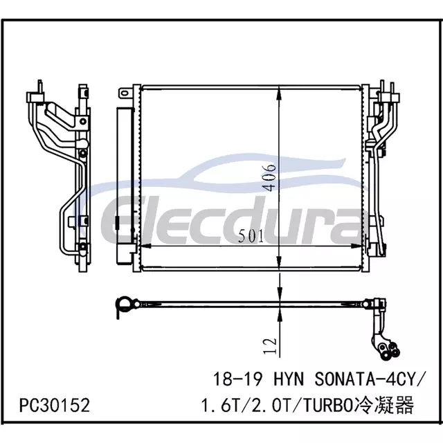 97606C2600 Hyundai Hyn Sonata 2018-2019 Конденсатор кондиционера