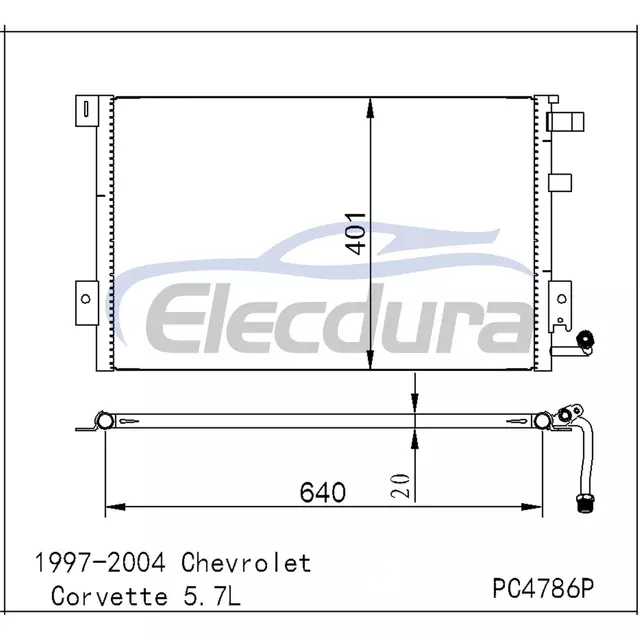 52470569 Chevrolet Corvette 1997–2004 5.7LA/C Kondensator