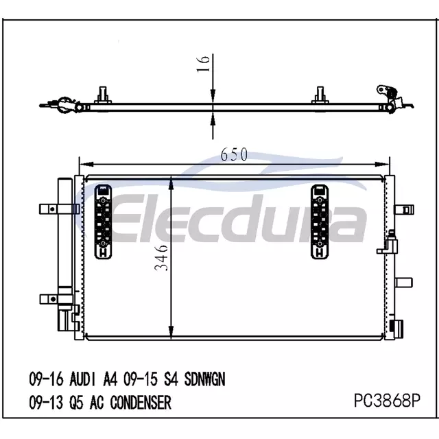 8K0260403AB Audi A4 2008-2016 Συμπυκνωτής A/C