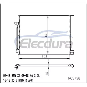 6453.6.972.553 BMW X5 2007-2018 Kondensor A/C dengan Pengering