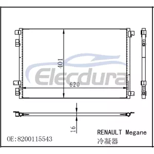 8200115543 Renault Megane II 2003-2008 A/C kondensator