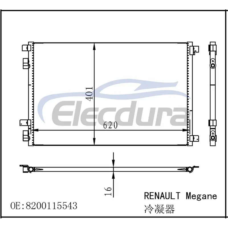 8200115543 Renault M&eacute;gane II 2003-2008 Condensador de A/C