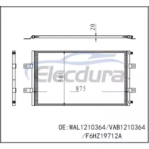 VAL1210364 Ford Ll85 1996-2003 Condensator A/C