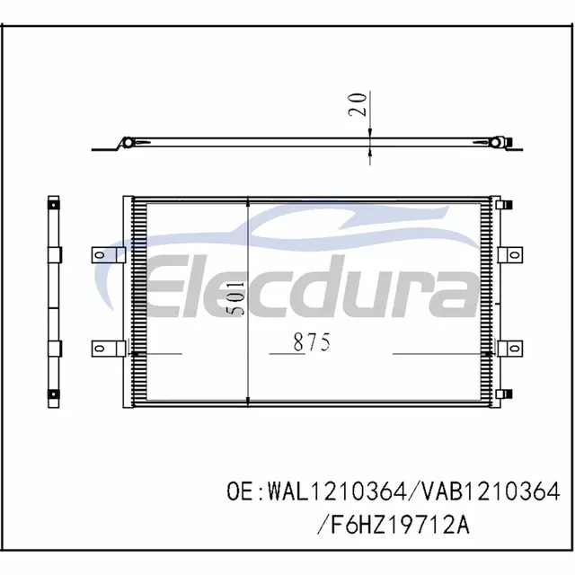 VAL1210364 ฟอร์ด Ll85 1996-2003 คอนเดนเซอร์ A/C