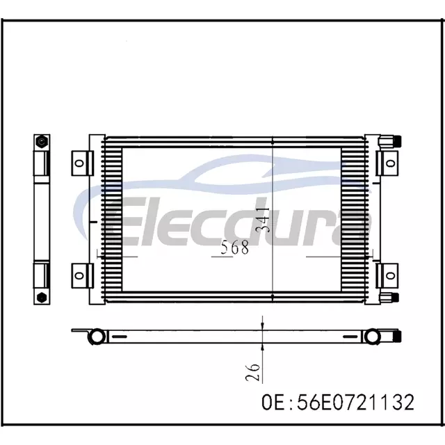 56E0721132 Excavatrice Komatsu 2019+ Condenseur A/C