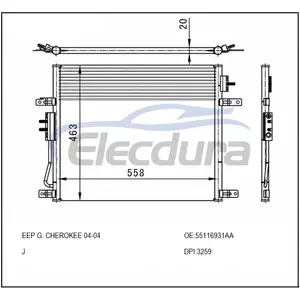 55116931AA Jeep Grand Cherokee 2004 Condensador de A/C