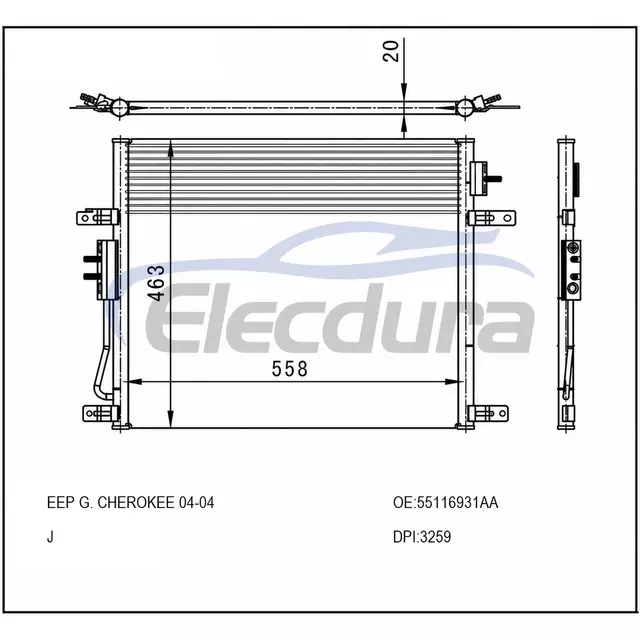 55116931AA Jeep Grand Cherokee 2004 Конденсатор кондиционера