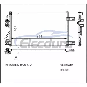 MR190809 Mitsubishi Montero Sport 1997-2004 aircocondensor