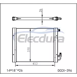 คอนเดนเซอร์เครื่องปรับอากาศอเนกประสงค์ 14' &times; 18' นิ้ว พร้อมแกน 26 มม