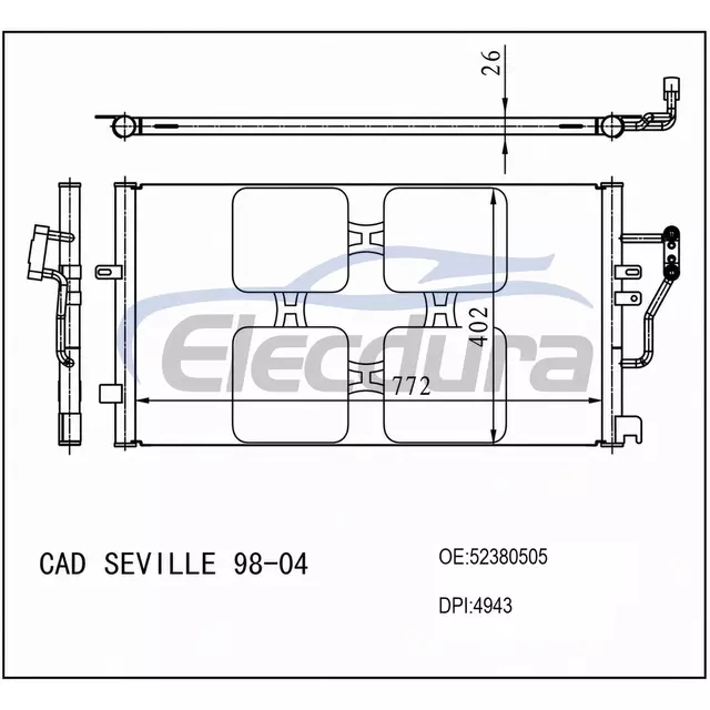 52380505 Cadillac Seville 1998-2004 Kondensor AC