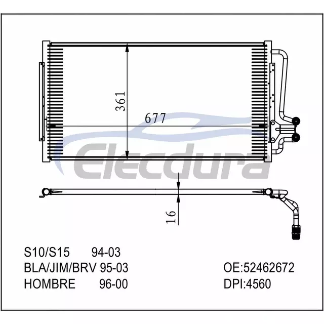 52462672 GM S10 1994-2003 Конденсатор кондиціонера