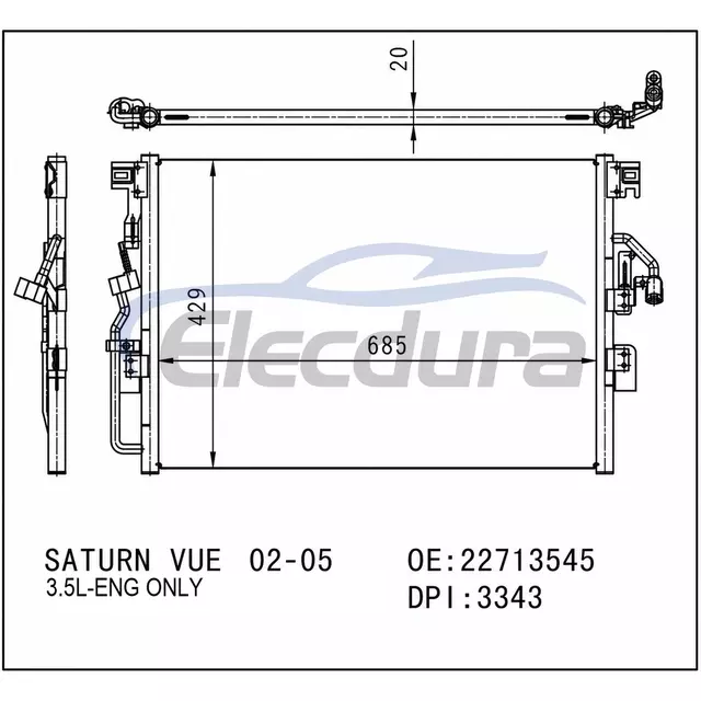 22713545 Condenseur de climatisation Saturn Vue 2002-2005