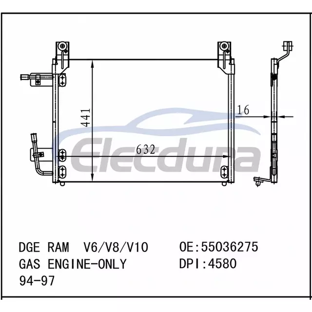 55036275 Dodge Ram 1994-1997 kl&iacute;makondenz&aacute;tor
