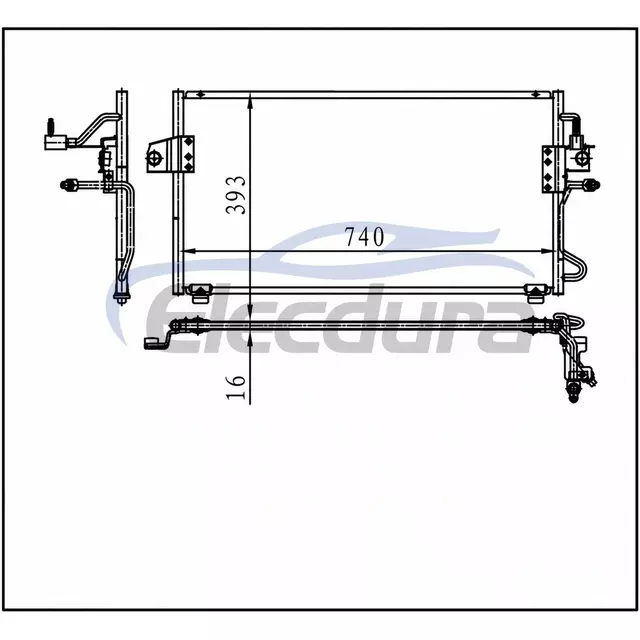 921005Z000 Nissan Quest 1999-2002 A/C-kondensatorsamling 16 mm kerne