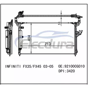92100CG010 Infiniti Fx35 2003-2008 Condensador de A/C