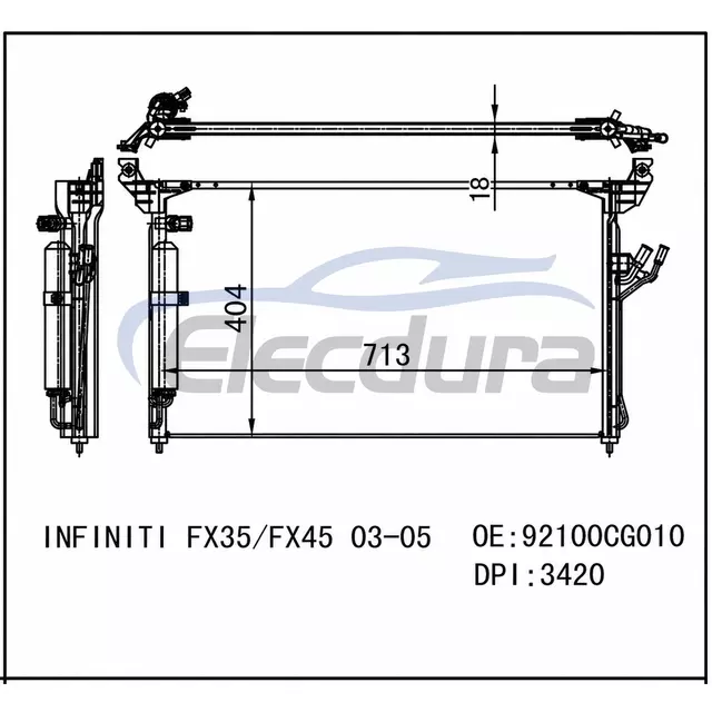 92100CG010 Infiniti Fx35 2003-2008 A/C kondenz&aacute;tor