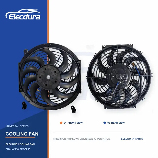 Universel Ventilateur de refroidissement de radiateur Lame incurv&eacute;e de 12 pouces 160W en gros
