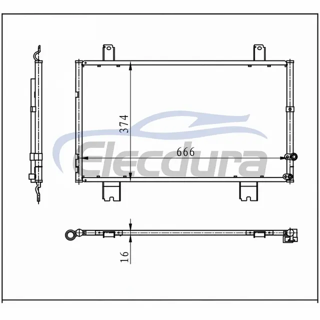 88460-53030 Lexus Is250 2006-2014 A/C kondenz&aacute;tor 16 mm-es mag