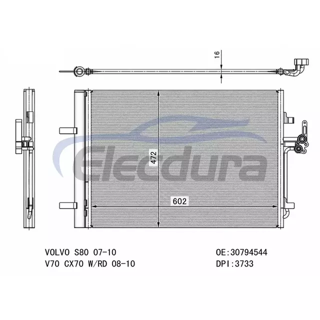 30794544 Kondensor AC Volvo S80 2007-2010