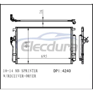 9065000054 Mercedes-Benz Sprinter 2010-2014 A/C kondensator 16mm kerne