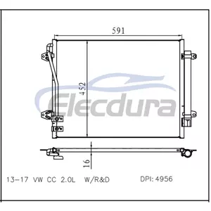 3C0820411E Volkswagen Cc 2013-2017 2.0LA/C Конденсатор