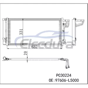 97606-L5000 Hyundai Sonata 2020-2023 3,0 literes l&eacute;gkondicion&aacute;l&oacute; kondenz&aacute;tor