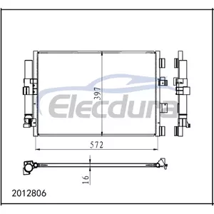 2012806 Ford C-Max II 2010-2019 Skraplacz klimatyzacji 16mm rdzeń