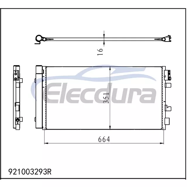 921003293R Renault Fluence L3_ 2010-2014 Конденсатор кондиционера