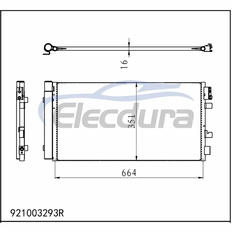 921003293R Renault Fluence L3_ 2010-2014 Condenseur de climatisation