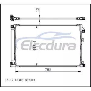 8846078010 Lexus Lex Nx200t 2015-2019 Skraplacz klimatyzacji rdzeń 12mm