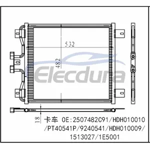 2507482C91 Serie internacional 7300-7700 2001-2006 Condensador de A/C