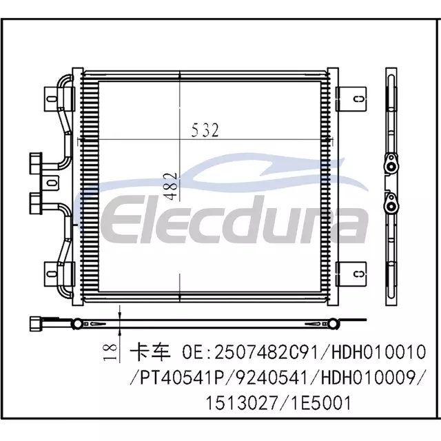 2507482C91 Condensatore A/C internazionale serie 7300-7700 2001-2006