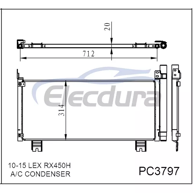 8846048150 Lexus Lex Rx450h 2010-2015 Condensador de A/C