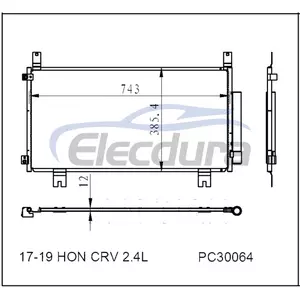 80100TLAA11 Honda Cr-V 2017-2019 2.4LA/C kondenz&aacute;tor 12mm mag